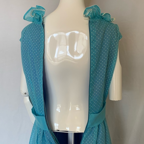 Vintage late 60s early 70s long blue dress. NWT. - Picture 9 of 16